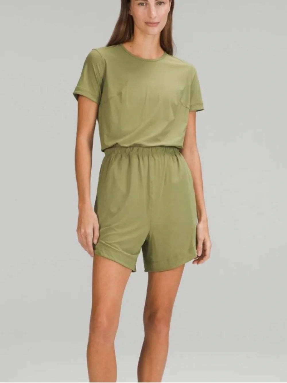 Lululemon Lightweight High-Neck Romper Bronze Green size 6